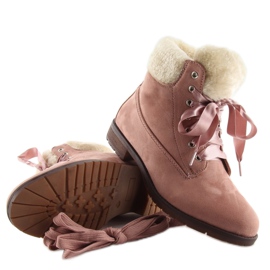 Botas rosas con cordones para mujer NC87 rosa rosado 3