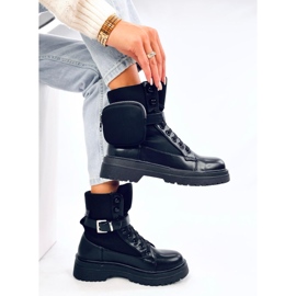 Botas militares con bolsillo desmontable, negro 2