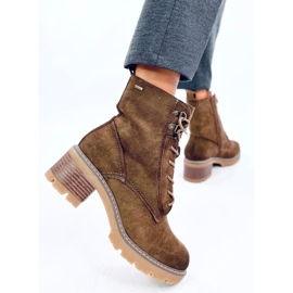 Botas de mujer marrones aisladas con pelo marrón 4