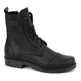 Zapatos polacos de piel de caña alta para hombre 2118/2 POLBUT negro 3