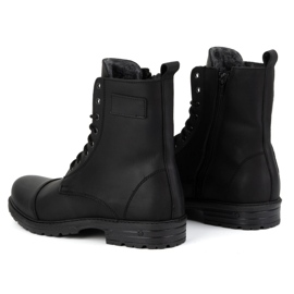 Zapatos polacos de piel de caña alta para hombre 2118/2 POLBUT negro 7