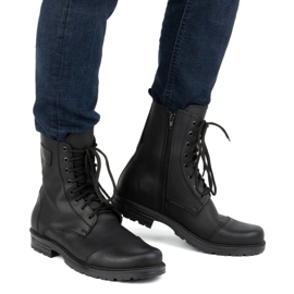 Zapatos polacos de piel de caña alta para hombre 2118/2 POLBUT negro 1