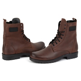 Polbut Botas militares para hombre, piel polaca, 2118S, marrón 4