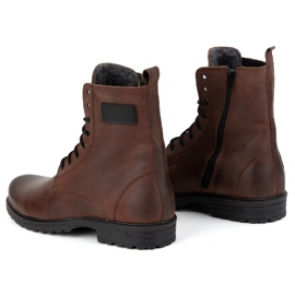 Polbut Botas militares para hombre, piel polaca, 2118S, marrón 5