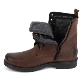 Polbut Botas militares para hombre, piel polaca, 2118S, marrón 7