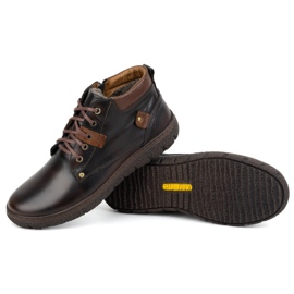 Kampol Zapatos de invierno de piel con aislamiento para hombre 108/K marrón 3