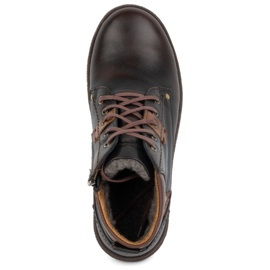 Kampol Zapatos de invierno de piel con aislamiento para hombre 108/K marrón 6