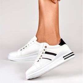Calzado deportivo mujer, zapatillas con plataforma, blanco AD-732W/B 6