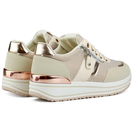 Calzado deportivo mujer, deportivas beige con purpurina 9053-SP-BE 3