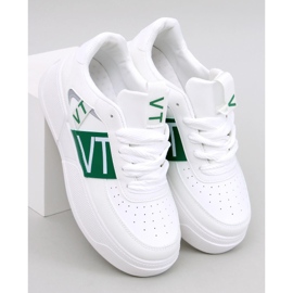 Zapatillas deportivas con plataforma para mujer, blancas y verdes. blanco 5