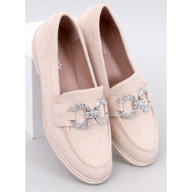 Mocasines clásicos de ante con decoración beige. 5
