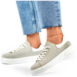 Deportivas mujer piel gris GD-XF-113G 3