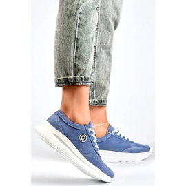 Zapatos plataforma jeans mujer piel azul GD-XF-108BL 5