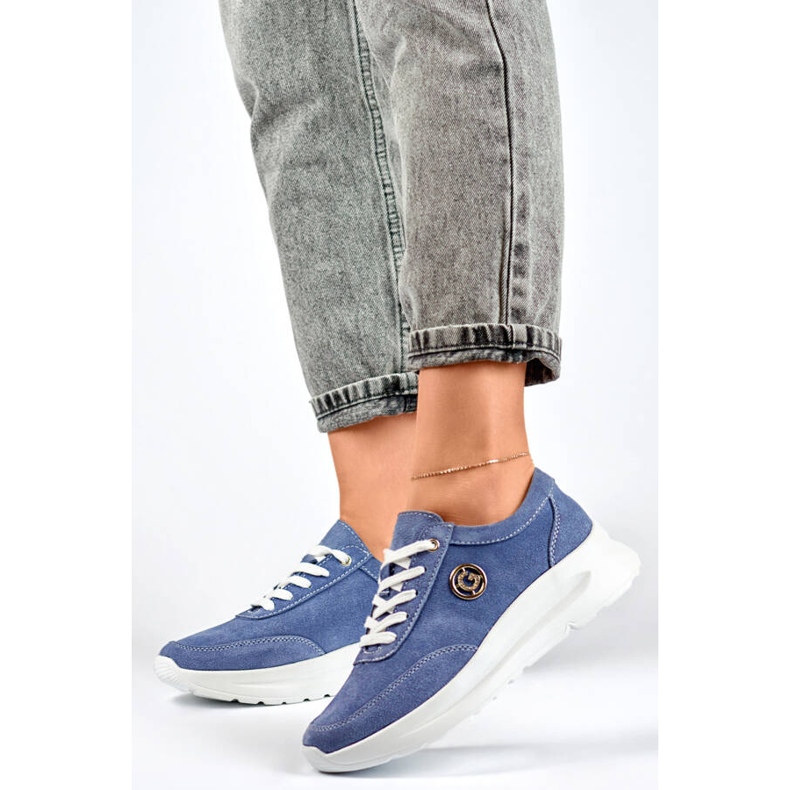 Zapatos plataforma jeans mujer piel azul GD-XF-108BL 2 Zapatos plataforma jeans mujer piel azul GD-XF-108BL 2