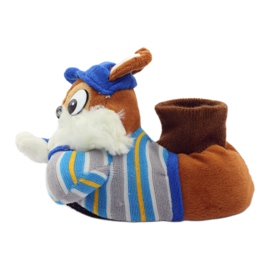 American Club Pantuflas cálidas para mascotas con ardilla americana azul marrón 3