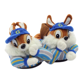 American Club Pantuflas cálidas para mascotas con ardilla americana azul marrón 5