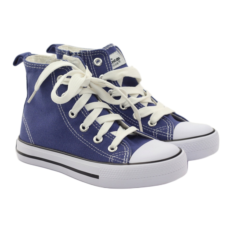 American Club Zapatillas para niños en la cremallera estadounidense azul 4