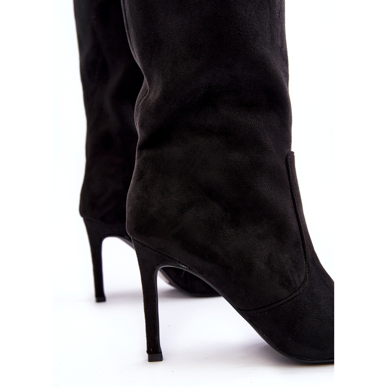 Joalice Botas de tacón alto a media pantorrilla para mujer Negro Odetteia 4