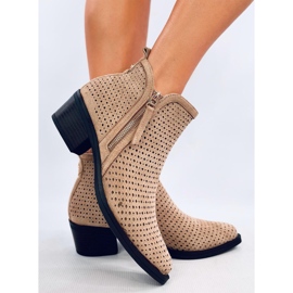 Botas cowboy caladas de mujer, beige claro 2