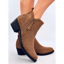 Botas cowboy caladas de mujer, beige marrón 2