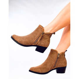 Botas cowboy caladas de mujer, beige marrón 4
