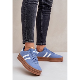 Calzado deportivo de mujer con plataforma EV-508, azul 1