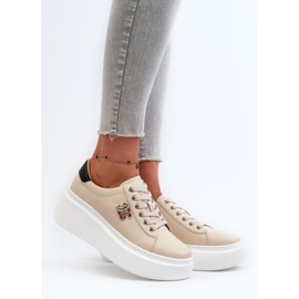 Calzado deportivo para mujer Y138-8 beige 1