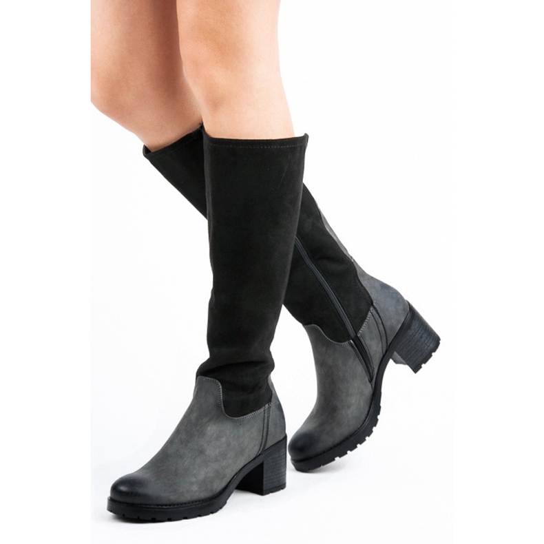 Vinceza Botas clásicas de tacón alto negro 1