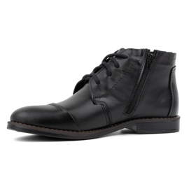 Olivier Invierno de cuero para hombres Elegantes botas negras 282lu negro 1