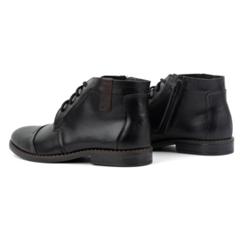 Olivier Invierno de cuero para hombres Elegantes botas negras 282lu negro 3