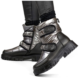 Botas de nieve de mujer cálidas Laila con velcro. negro 7