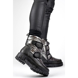 Botas de nieve de mujer cálidas Laila con velcro. negro 9