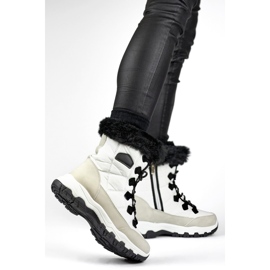 Botas de nieve altas con aislamiento, botas deportivas de invierno, botas de mujer con aislamiento, botas con aislamiento grueso blanco 2