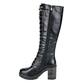 Seastar Botas con cordones en la plataforma negro 4