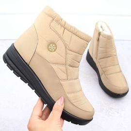 Botas de nieve con cuña para mujer News 5029, beige 1