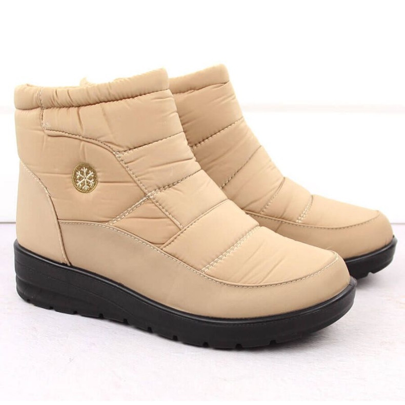 Botas de nieve con cuña para mujer News 5029, beige 2