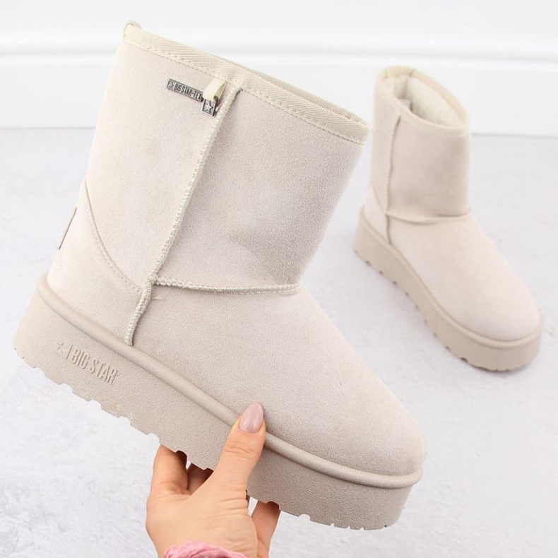 Botas de nieve para mujer Big Star OO274897 con membrana TEX beige 1