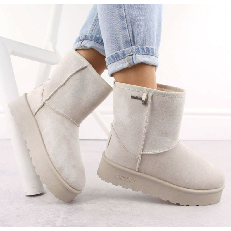 Botas de nieve para mujer Big Star OO274897 con membrana TEX beige 2