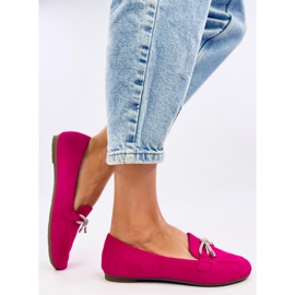 Mocasines de mujer de ante con decoración, rosa rosado 3