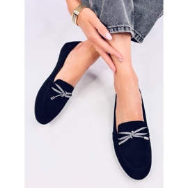Mocasines de mujer de ante con lazo, negro 5