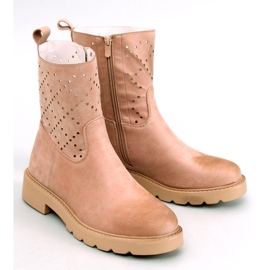 Botas de mujer caladas, beige 6