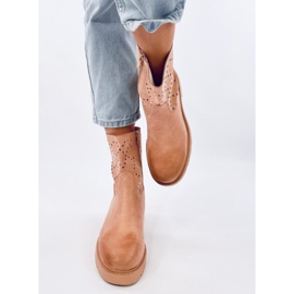 Botas de mujer caladas, beige 5