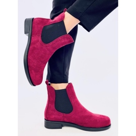 Botas Chelsea de mujer en ante y goma. rojo 4