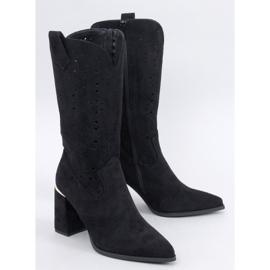 Botas de mujer con tacón calado, negro 3