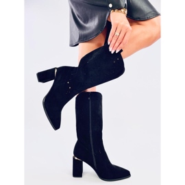 Botas de mujer con tacón calado, negro 4