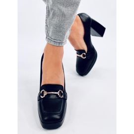 Zapatos de mujer de tacón con adorno, negro. 2