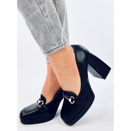 Zapatos de mujer de tacón con adorno, negro. 3