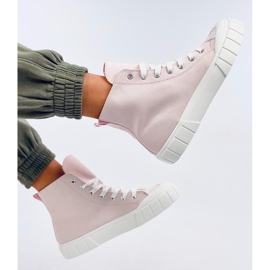Zapatillas altas de lona rosa rosado 1