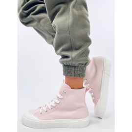 Zapatillas altas de lona rosa rosado 2