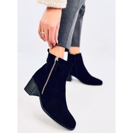 Botas de tacón en ante ecológico, negro 5